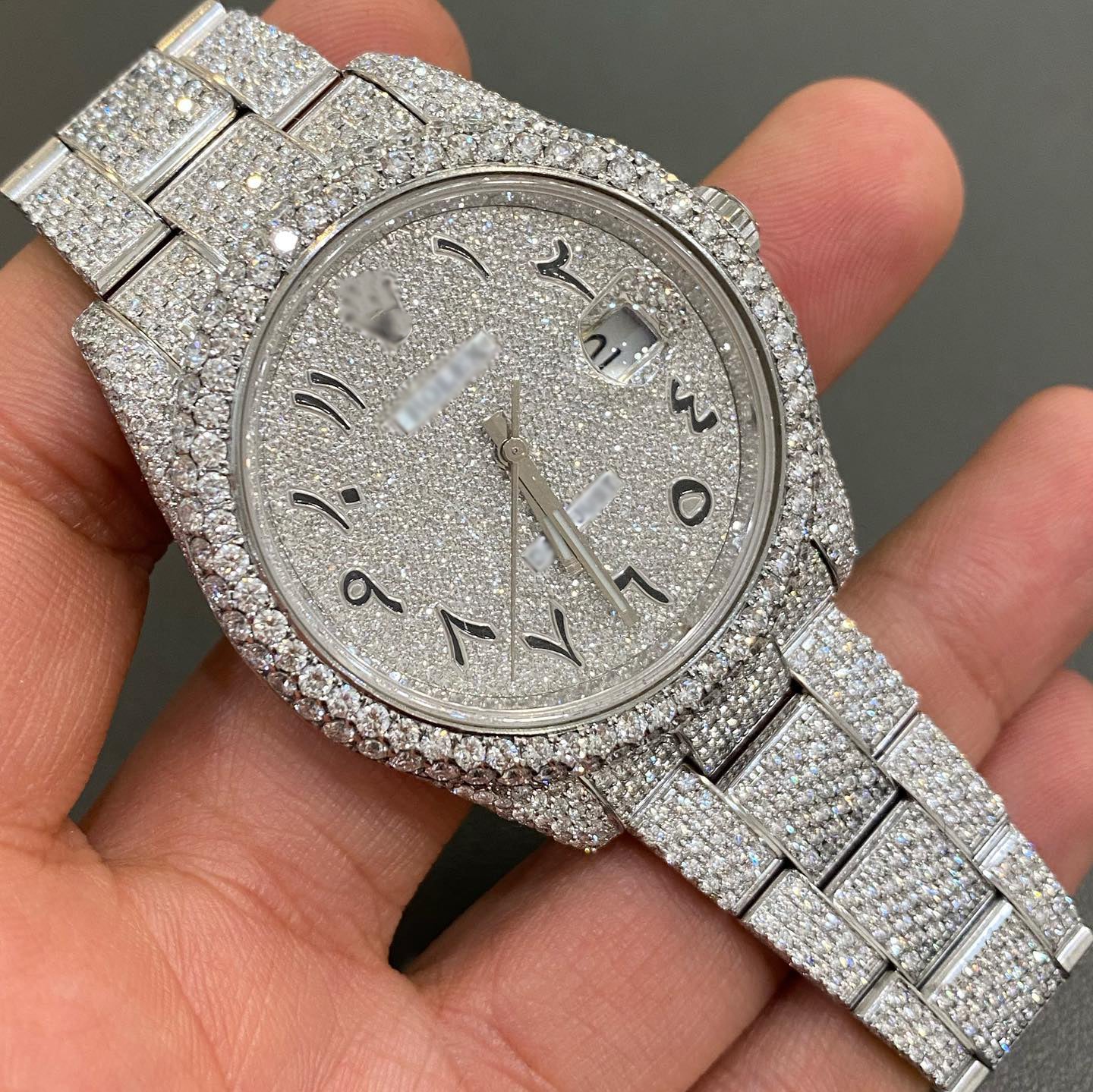 Rolex Date-Just Moissanite Diamond Watch  W 179