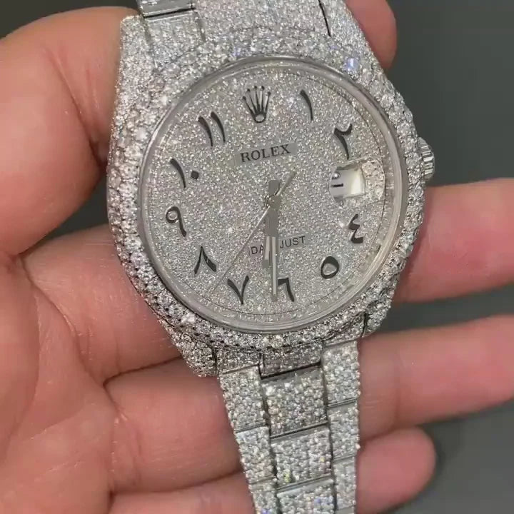 Rolex Date-Just Moissanite Diamond Watch  W 179