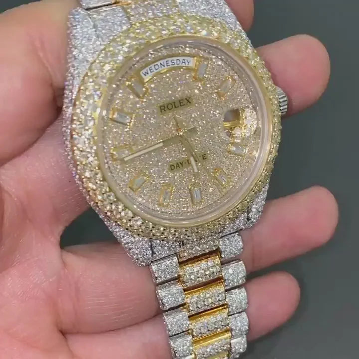 Rolex Date-Just Moissanite Diamond Watch  W 178