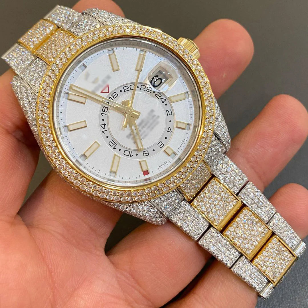 Rolex Date-Just Moissanite Diamond Watch  W 181