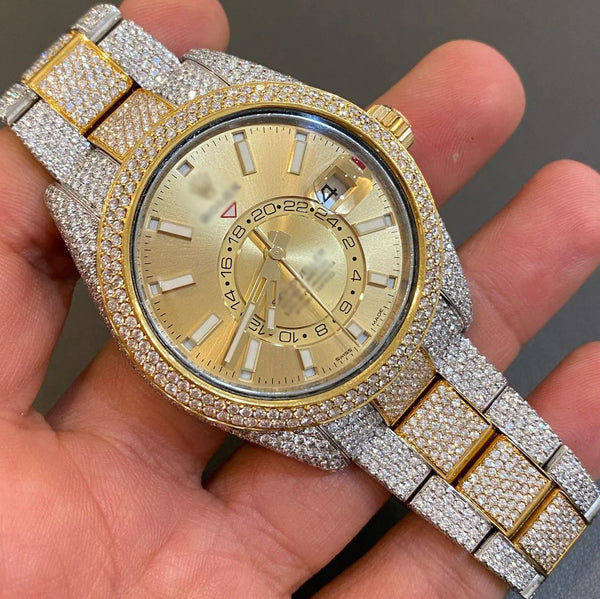 Rolex Date-Just Moissanite Diamond Watch  W 182