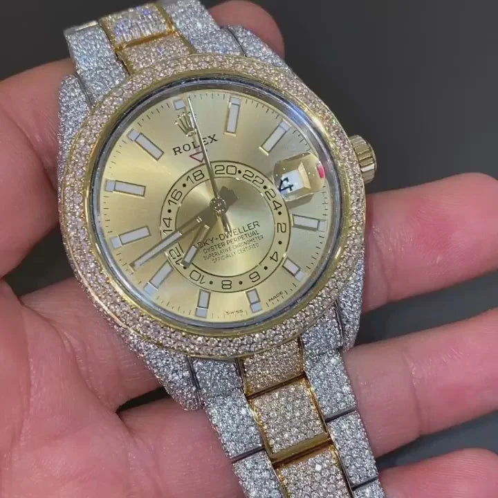 Rolex Date-Just Moissanite Diamond Watch  W 182