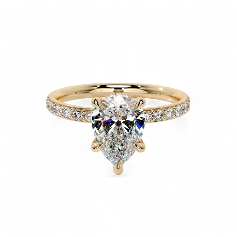 1.150 CT Pear Shape Moissanite Engagement Ring