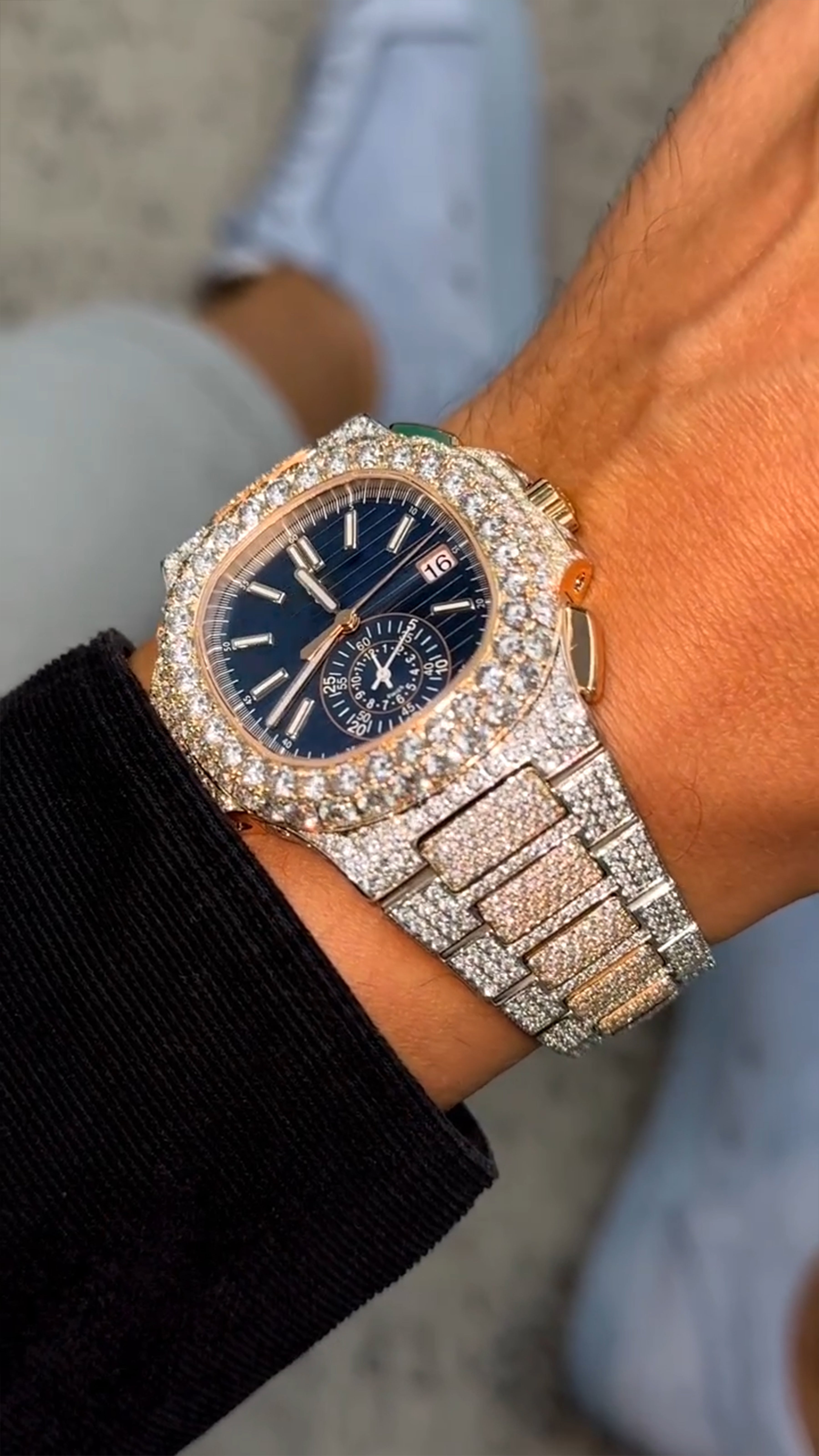 Patek Philippe Moissanite Diamond Watch  W 67