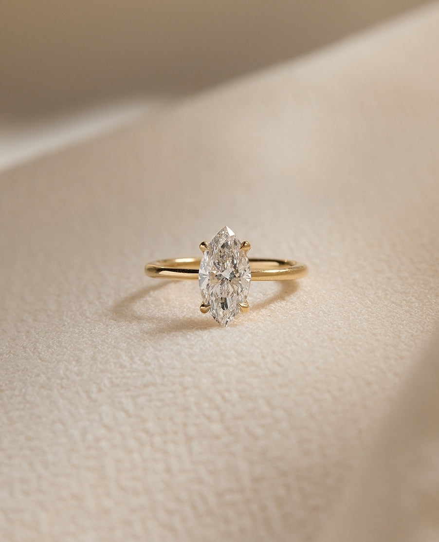 2.00ct Marquise cut Moissanite engagement ring