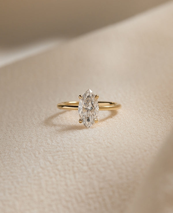 2.00ct Marquise cut Moissanite engagement ring