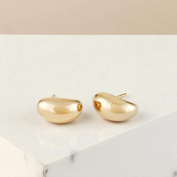 Bold Dome Huggie Hoop Earrings,Everyday Gold Earrings Gift for Her