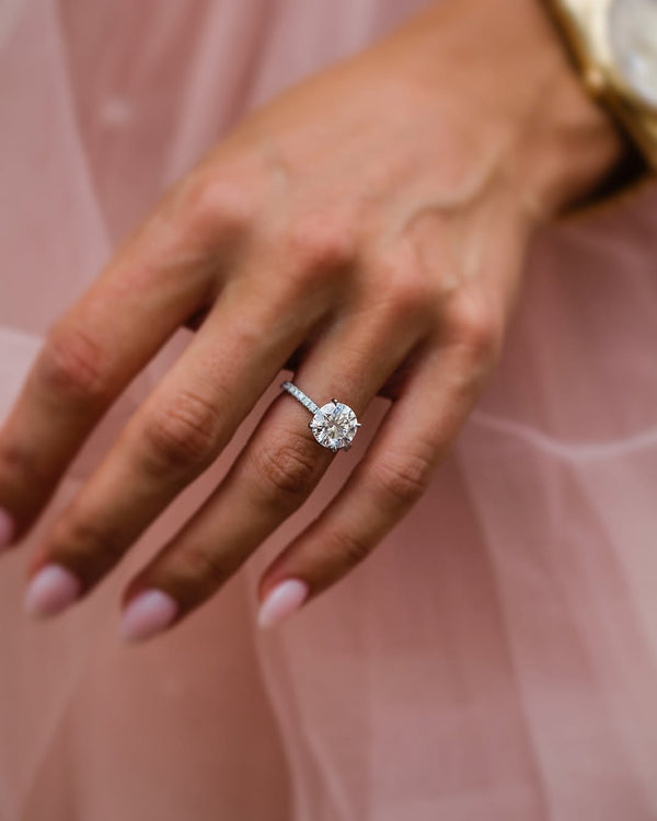 4.20ct Round cut Moissanite engagement ring