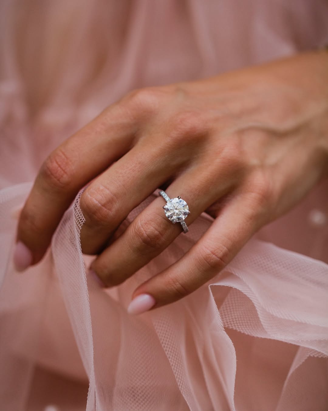 4.20ct Round cut Moissanite engagement ring