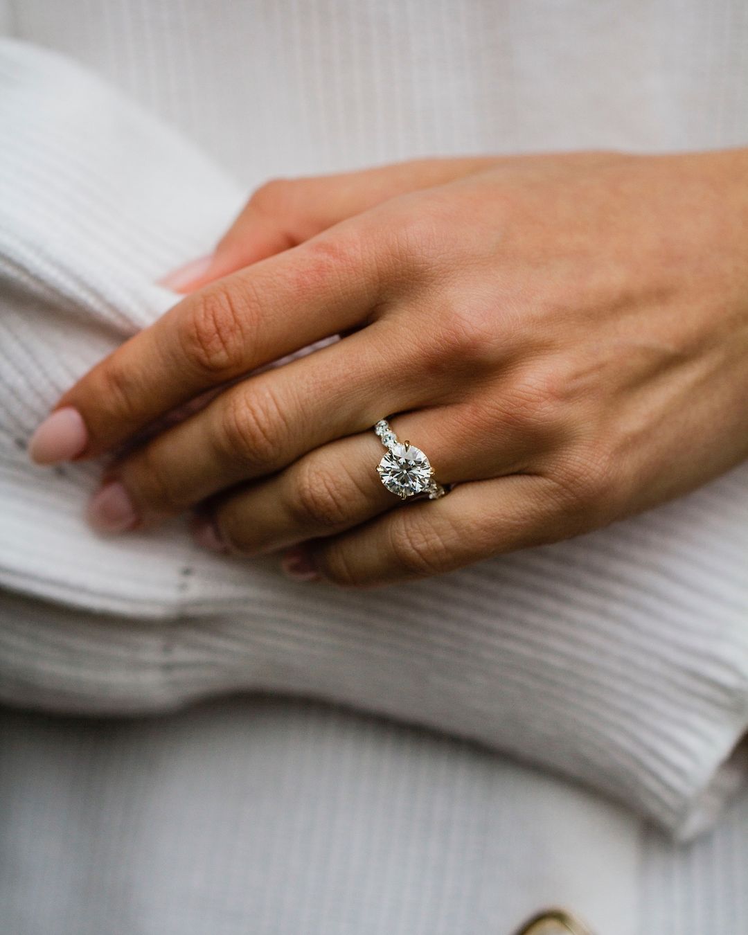 3.50CT Round cut Moissanite Engagement Ring