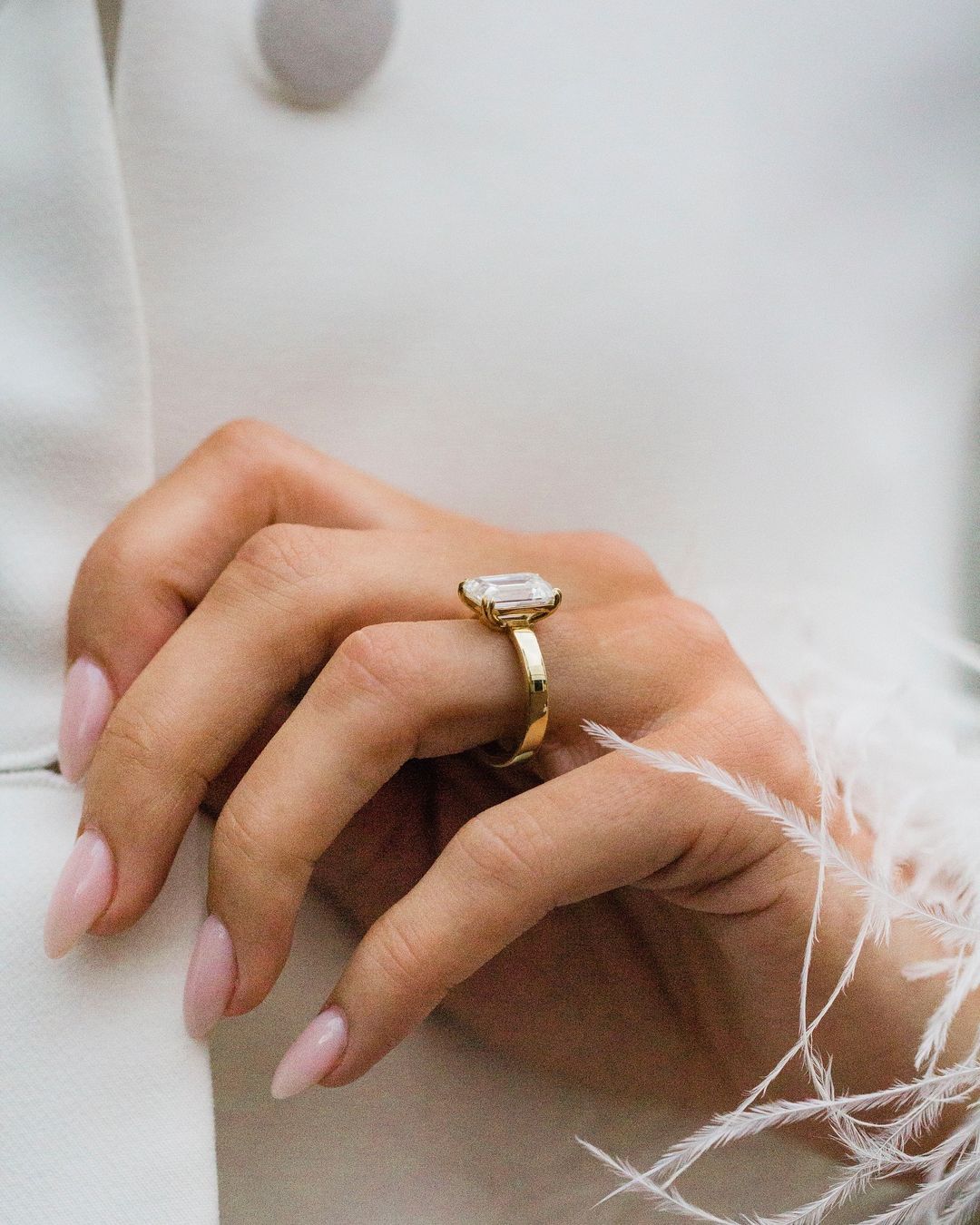 4.15ct Emerald Cut Moissanite Engagement Ring