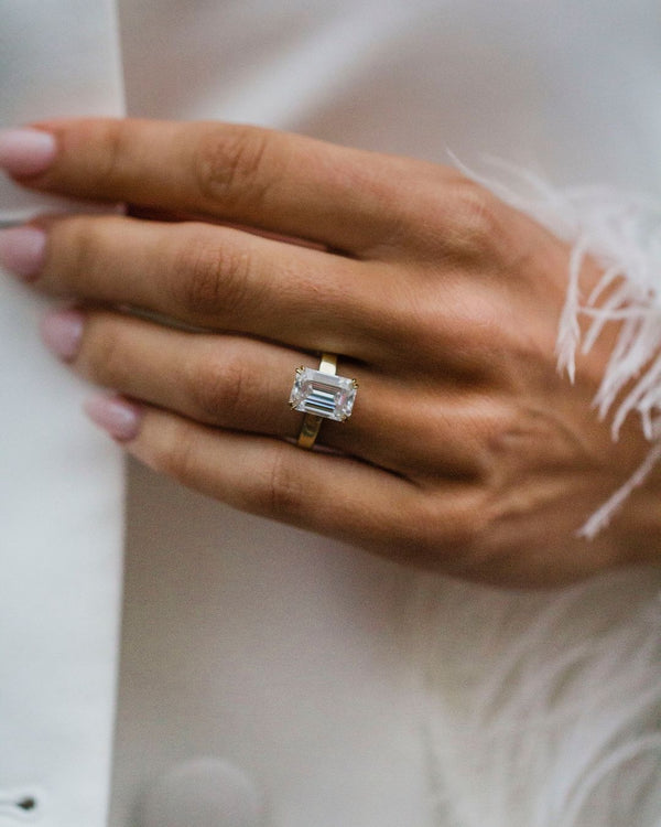 4.15ct Emerald Cut Moissanite Engagement Ring