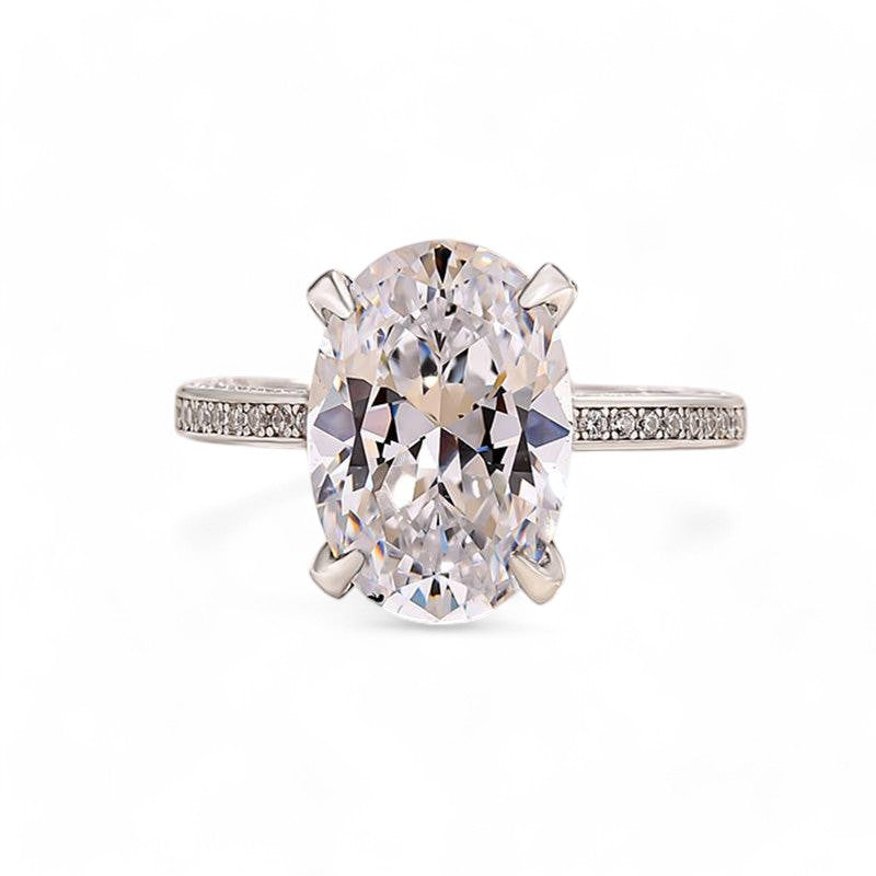 4.640ct Oval cut Moissanite engagement ring