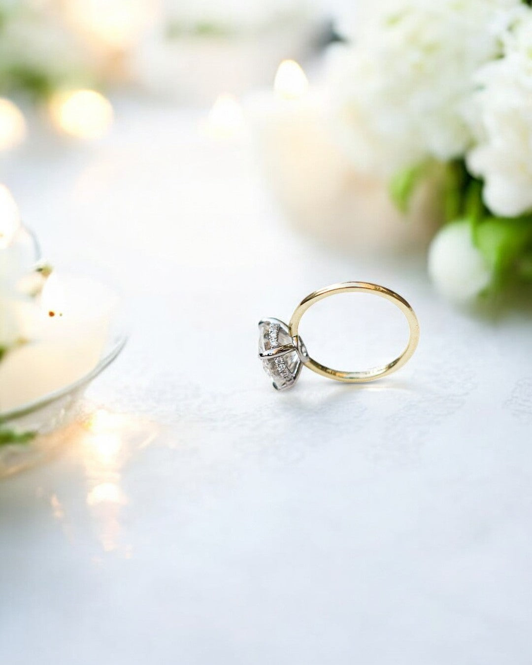 2.50ct Round cut Moissanite engagement ring