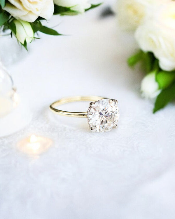 2.50ct Round cut Moissanite engagement ring