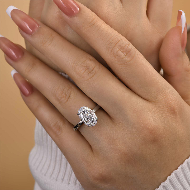 3.60ctw Oval Cut Moissanite Engagement Ring