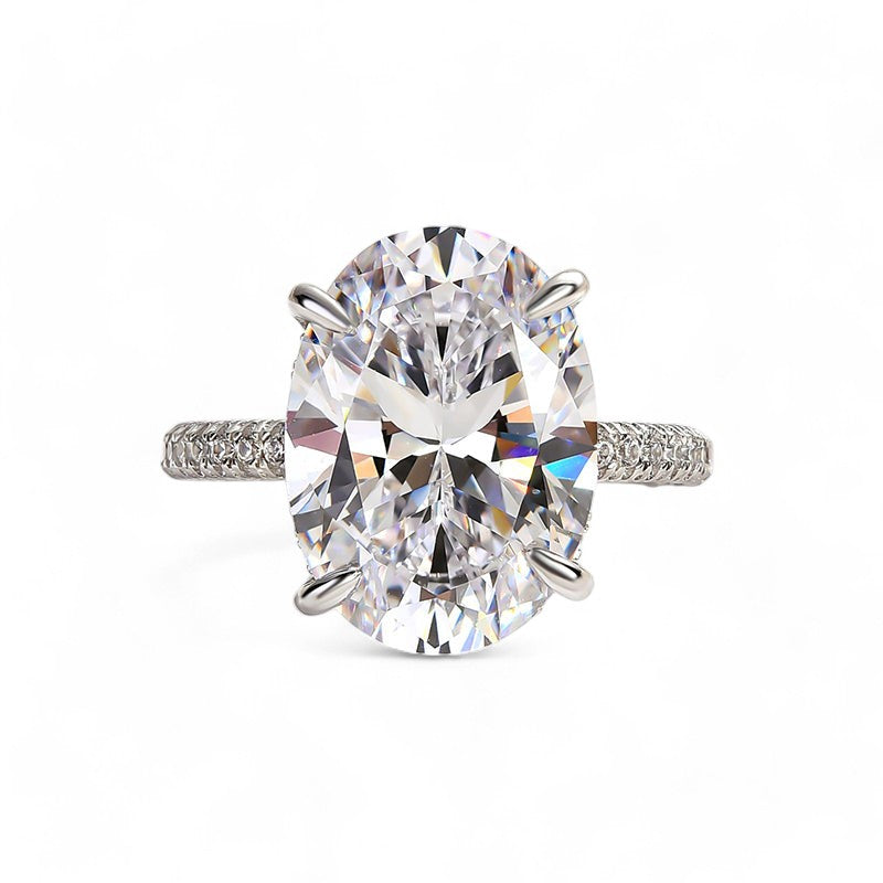 3.70ct Oval cut Moissanite engagement ring