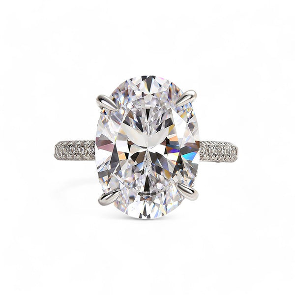 3.70ct Oval cut Moissanite engagement ring