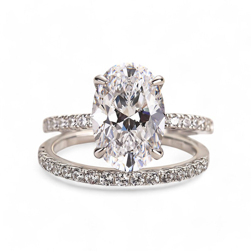 2.20ct Oval cut moissanite engagement ring,oval cut ring set