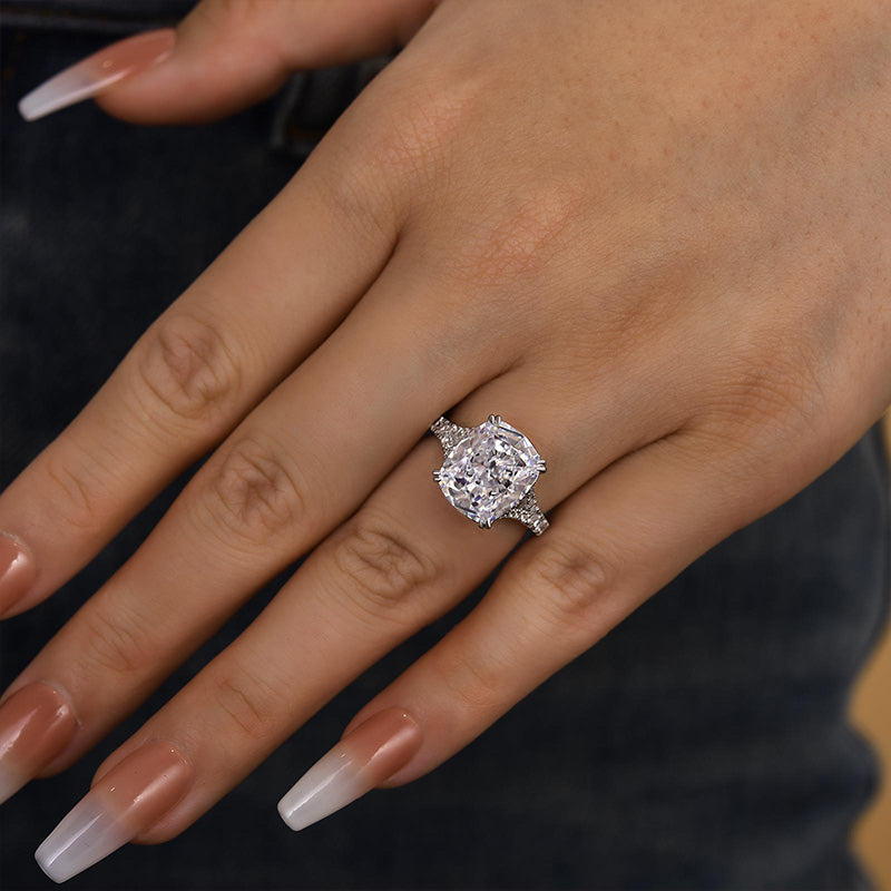 4.360ct Cushion Cut Moissanite Engagement Ring