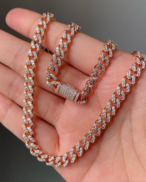 6mm Miami Cuban Link Chain | Iced Out Moissanite Diamond