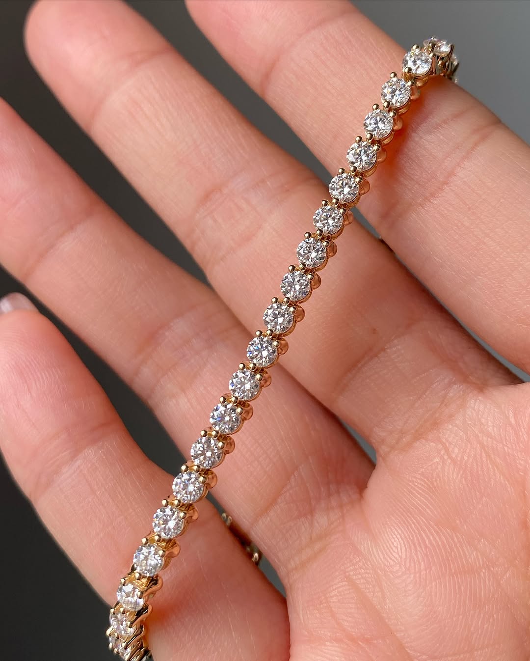 8.00ct. Round Cut Moissanite Tennis Bracelet In 14k White Gold 7"