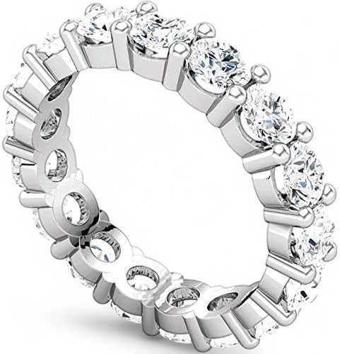 G/VS 1.70Ct Round Moissanite Full Eternity Ring 14k White White Gold