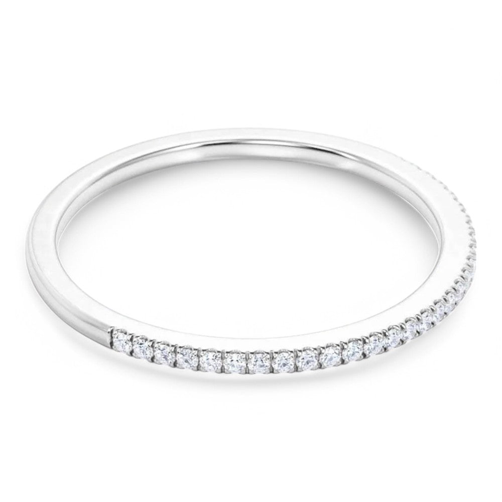 0.250 Ctw Round Cut Moissanite Half Eternity Band Wedding Ring