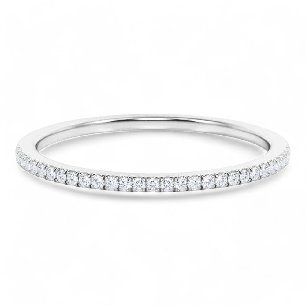 0.250 Ctw Round Cut Moissanite Half Eternity Band Wedding Ring