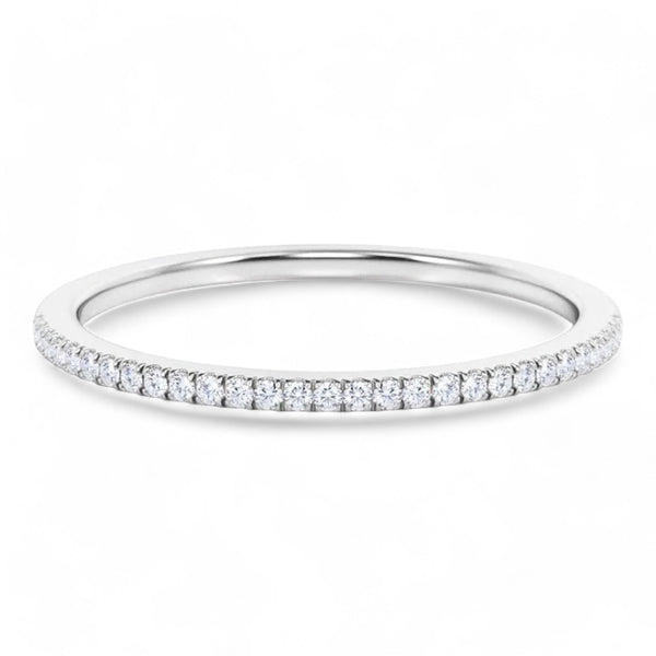 0.250 Ctw Round Cut Moissanite Half Eternity Band Wedding Ring