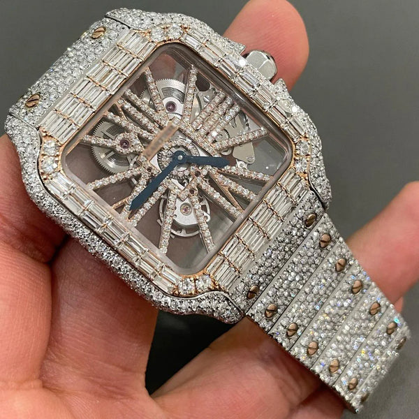 Cartier Santos Moissanite Diamond Watch | vvs moissanite watch W 93