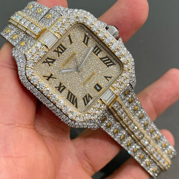 Cartier Santos Moissanite Diamond Watch | vvs moissanite watch W 96