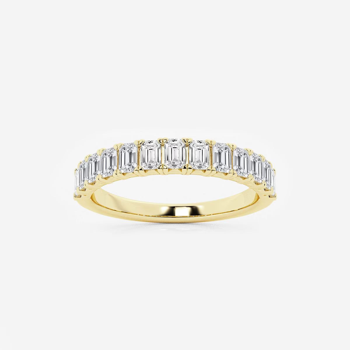 1/2Ct Baguette Designed Moissanite Anniversary Band Solid 14k Yellow Gold