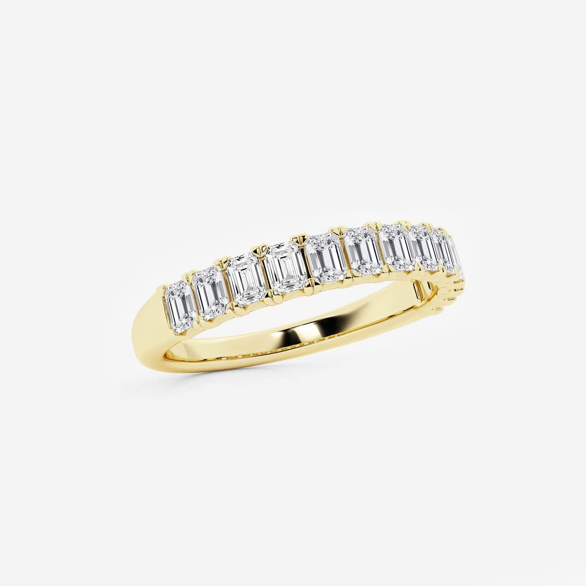 1/2Ct Baguette Designed Moissanite Anniversary Band Solid 14k Yellow Gold