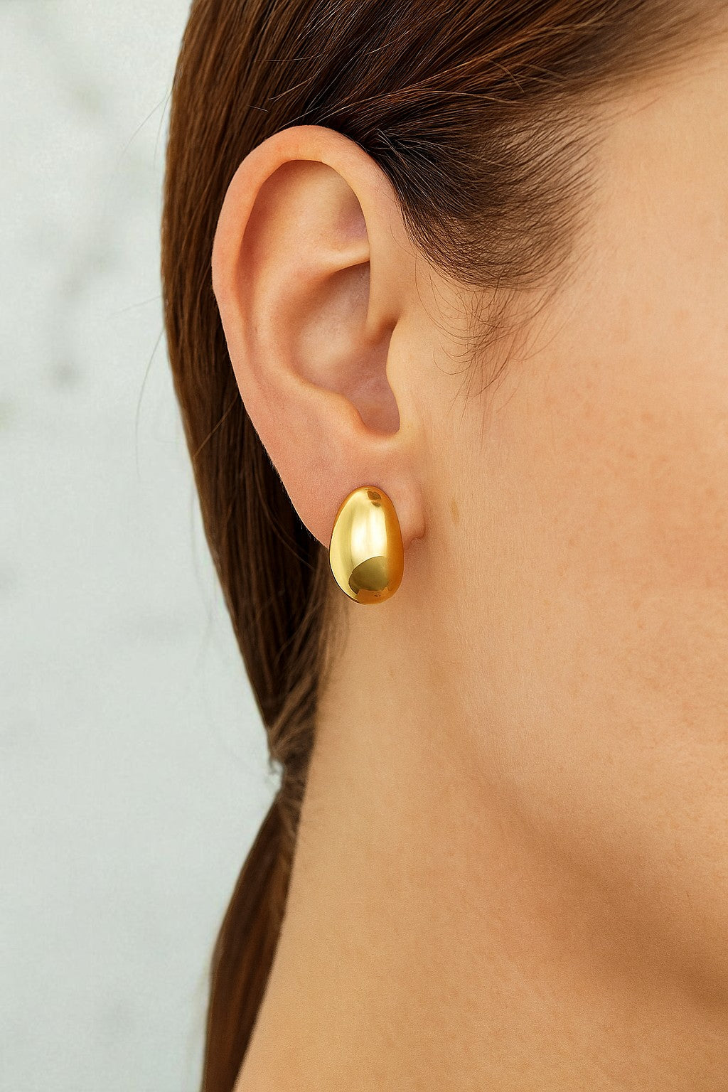 Bold Dome Huggie Hoop Earrings,Everyday Gold Earrings Gift for Her