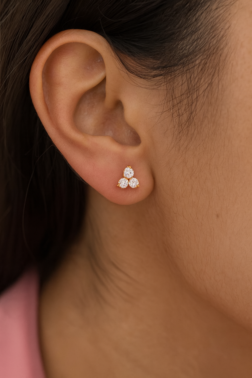 Lab Grown Diamond Tiny Trio Stud Earrings