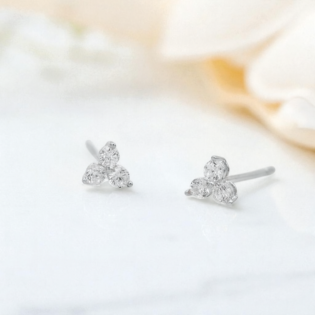 Lab Grown Diamond Tiny Trio Stud Earrings