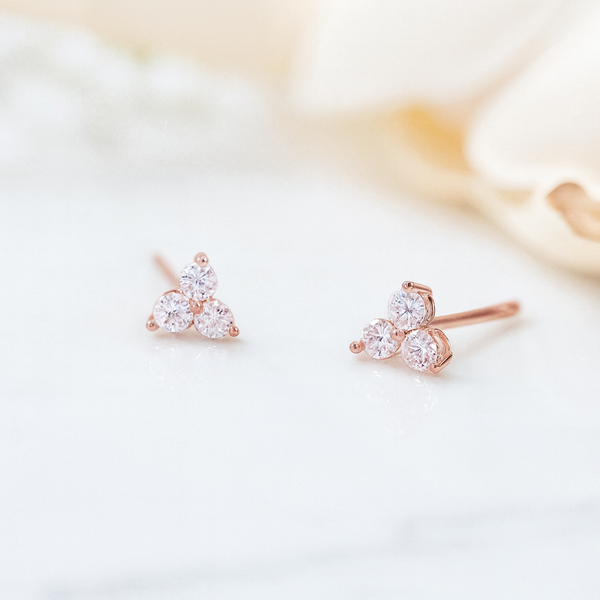 Lab Grown Diamond Tiny Trio Stud Earrings