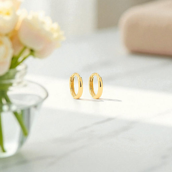 Mini Gold Hoop Earring, Small Gold Huggie Earring