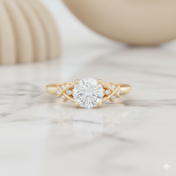 1.07CT Round Cut Diamond Cluster Promise Ring for Women