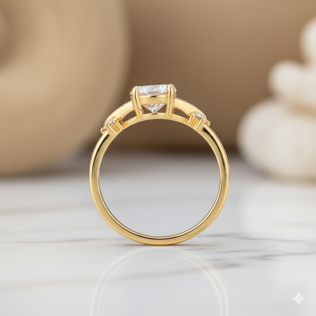 1.07CT Round Cut Diamond Cluster Promise Ring for Women