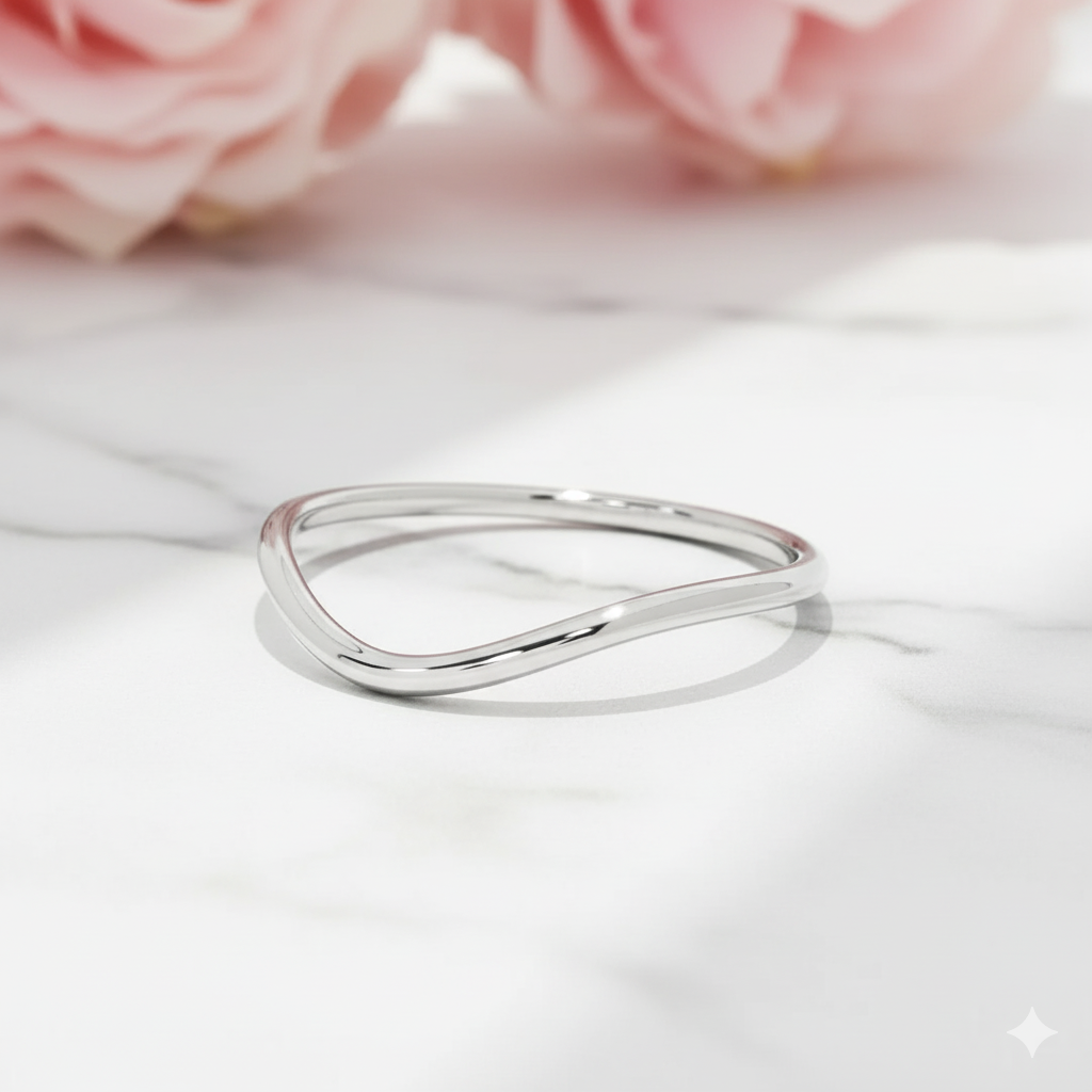 14K Yellow Gold V-Shaped Ring Minimalist Chevron Band • Stacking Ring for Women