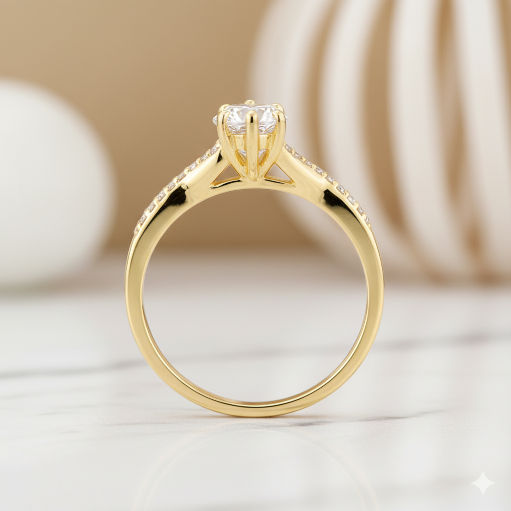 1.330ct Kite Shaped Moissanite Engagement Ring • Unique Twist Split Shank Ring