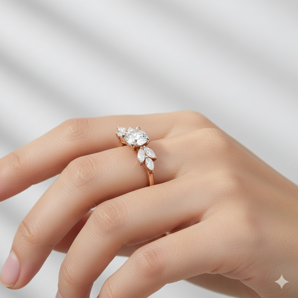 1.420ct Vintage Round Moissanite Engagement Ring