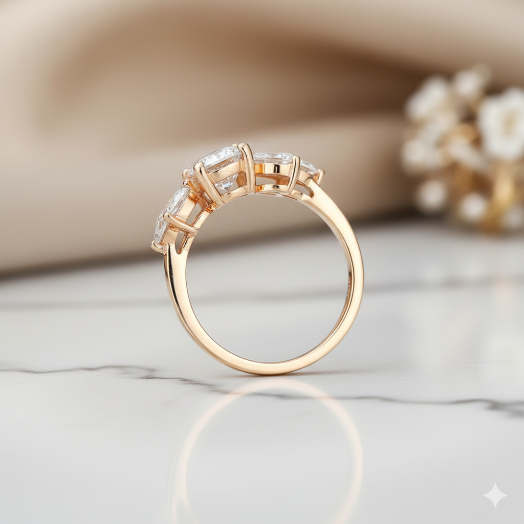 1.420ct Vintage Round Moissanite Engagement Ring