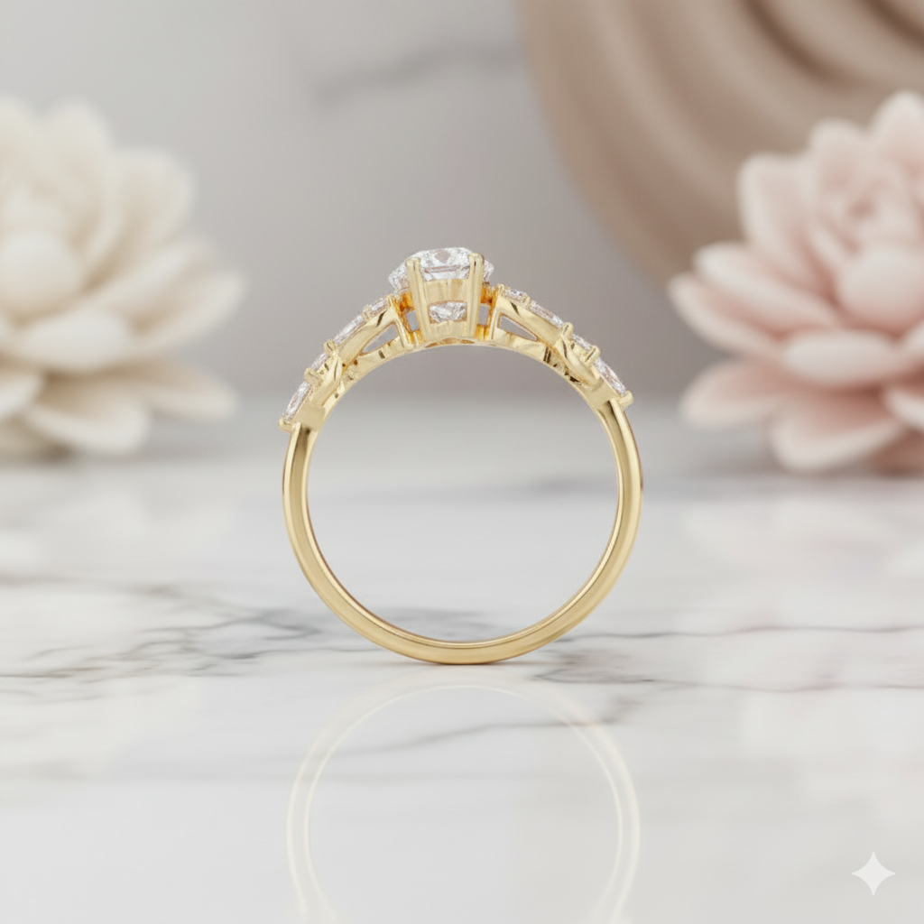 1.460CT Pear Shaped Moissanite Engagement Ring  Vintage Infinity Twist Diamond Ring