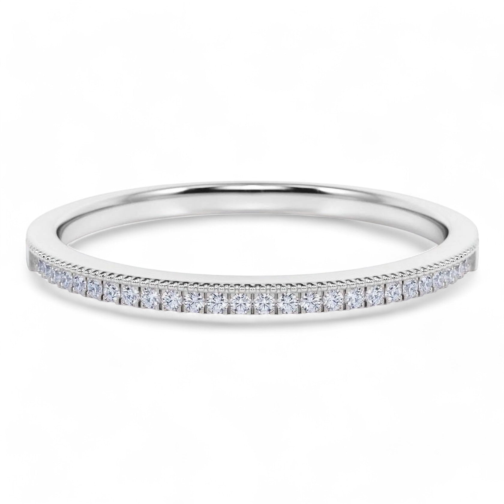 VS/G 0.300Ct Moissanite Eternity Ring Womens Wedding Band 14k White Gold