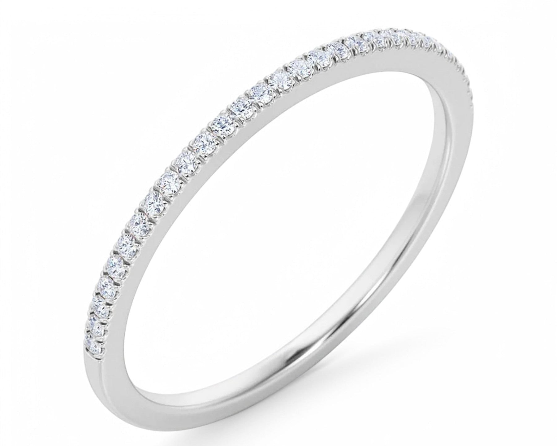 0.250 Ctw Round Cut Moissanite Half Eternity Band Wedding Ring