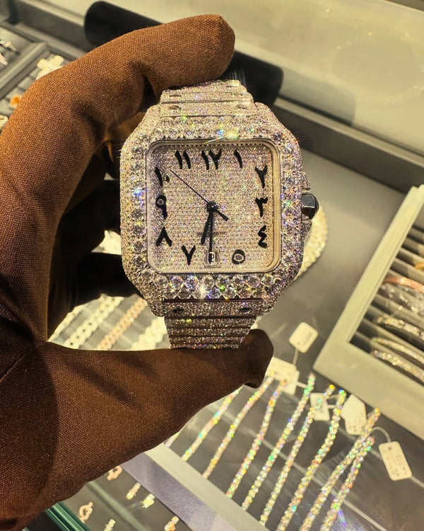 C Moissanite Diamond Watch | Moissanite watch | Custom Made diamond watch | W 192
