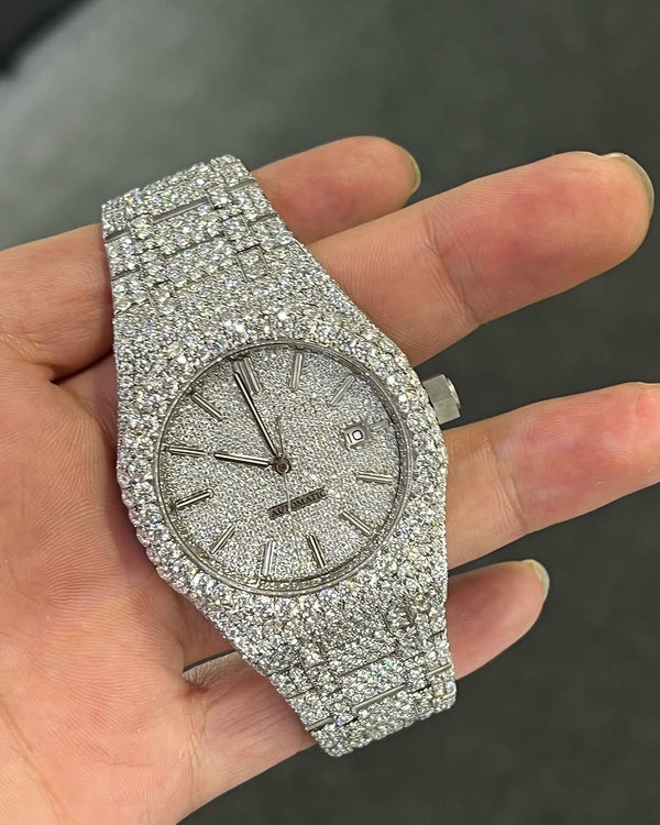 A Moissanite Diamond Watch | Moissanite watch | Custom Made diamond watch  W 197